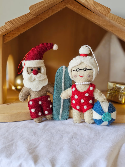 Pashom Felt Christmas Beach Santa And Mrs Claus