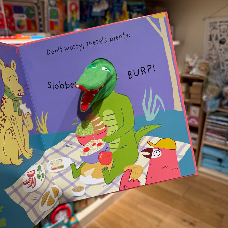 Crocodile’s Burp! Finger Puppet Book (Board Book) by Emma Trithart