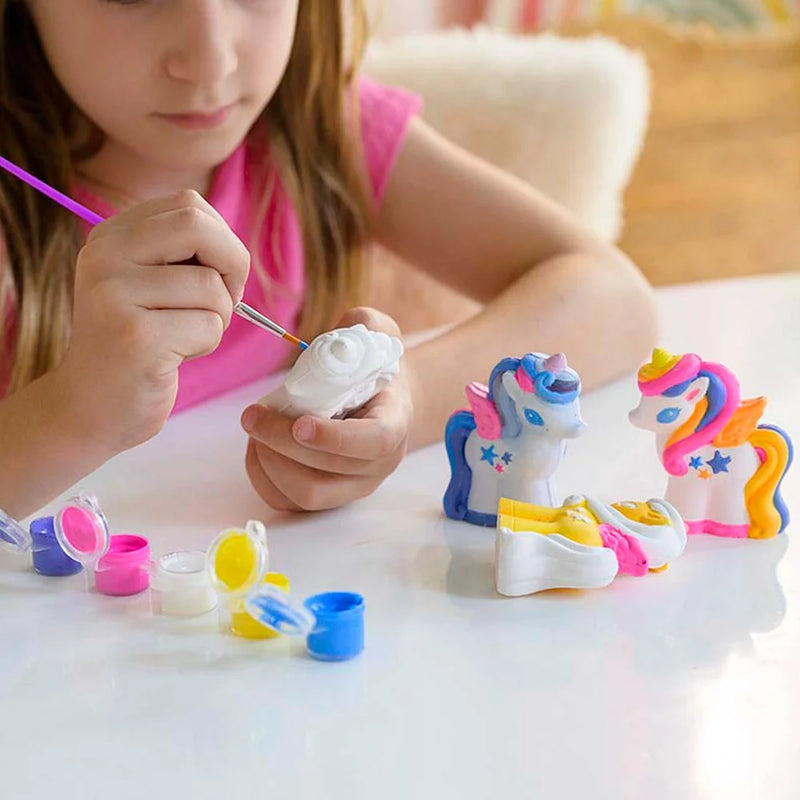 Mould & Paint 3D Unicorns Kit By 4M Unicorn Toys Art and Craft for Fairy Unicorn and Castle Theme 5yrs+ 5yrs+