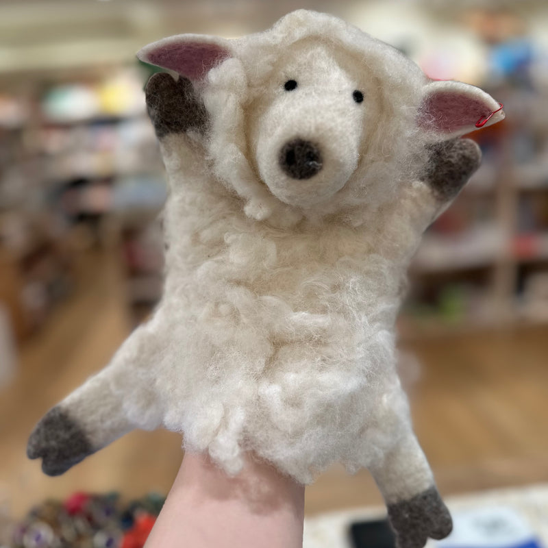 Tara Treasures Felt Lamb Hand Puppet Pretend & Imaginative Play Farm Animal Toys Retired 3yrs+