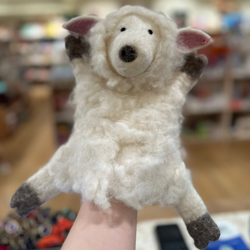 Tara Treasures Felt Lamb Hand Puppet Pretend & Imaginative Play Farm Animal Toys Retired 3yrs+