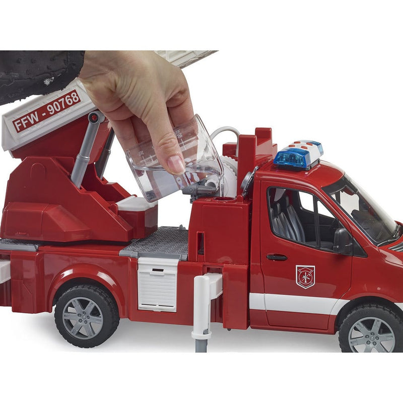Bruder 1:16 MB G3 Sprinter Fire Engine with Ladder and Water Pump Lights and Sound Toy Car Gifting Idea for 4yrs+