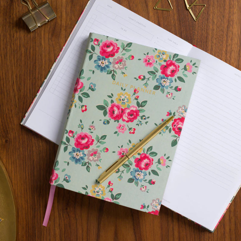 Duck Egg Floral Cloth Cover Daily Planner by Cath Kidston Stationary Gifting Ideas for 6yrs+