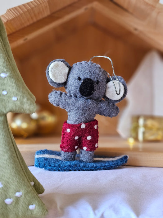 Pashom Christmas Tree Decor Surfing Koala