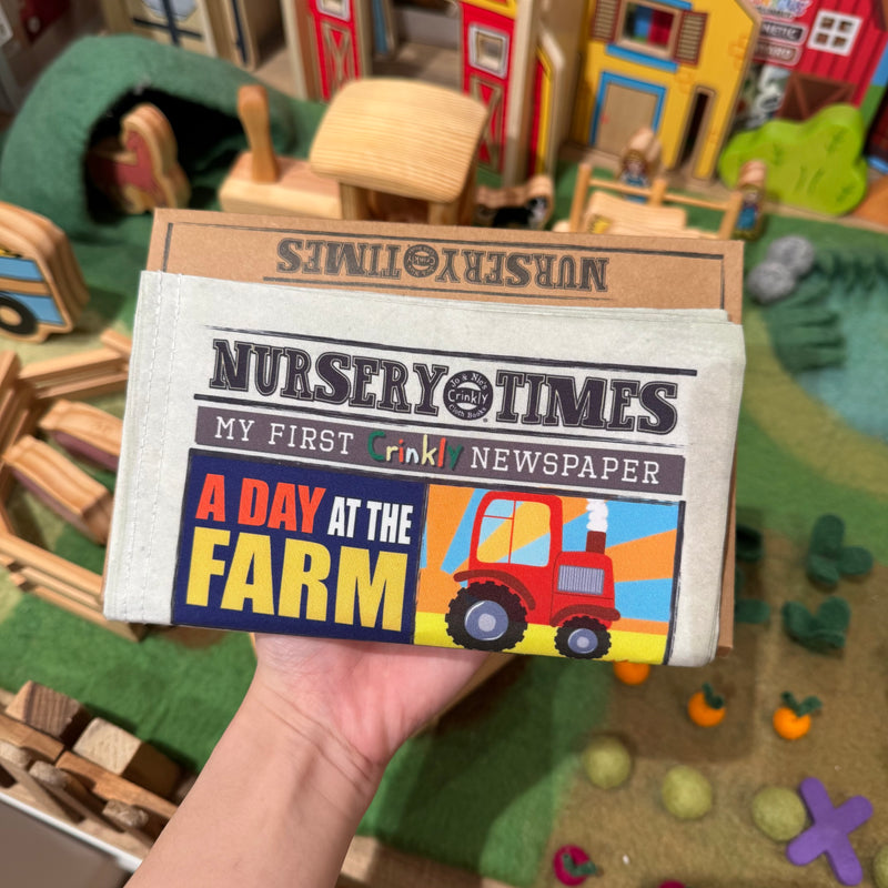 Nursery Times Crinkly Newspaper Farm Animals Rhymes by Jo & Nic's Crinkly Cloth Book Farm Theme 3m+