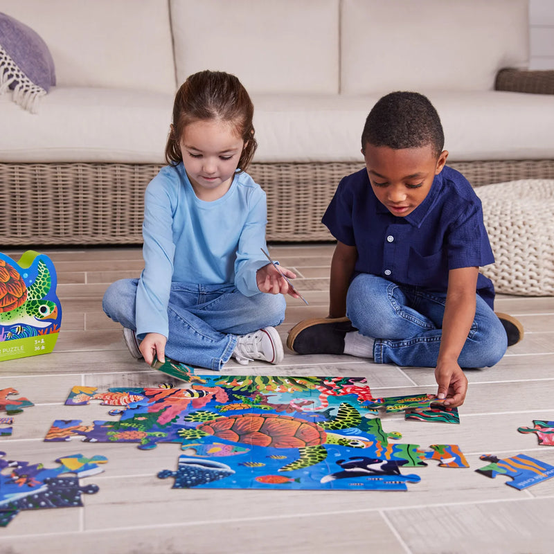 Crocodile Creek Classic Jigsaw Floor Puzzle 36pcs Sea Turtle Ocean Toys Cognitive Developmental Toys for Preschoolers 3yrs+