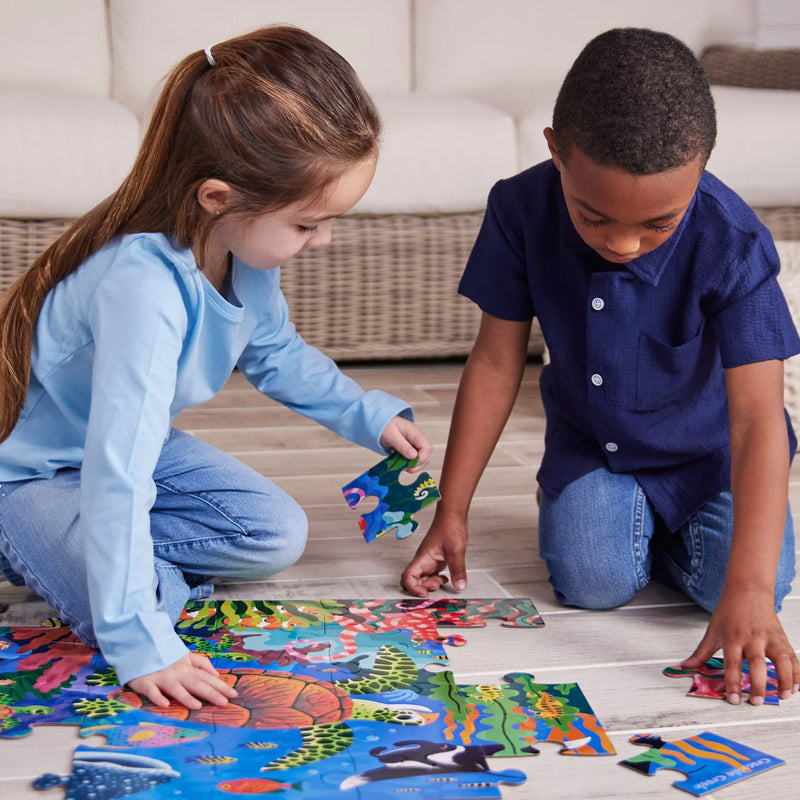 Crocodile Creek Classic Jigsaw Floor Puzzle 36pcs Sea Turtle Ocean Toys Cognitive Developmental Toys for Preschoolers 3yrs+