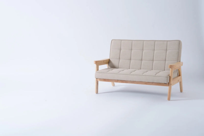 Bunny Tickles Mesasilla Kids 2 Seater Solid Timber Sofa Oat (Furniture Shipping)