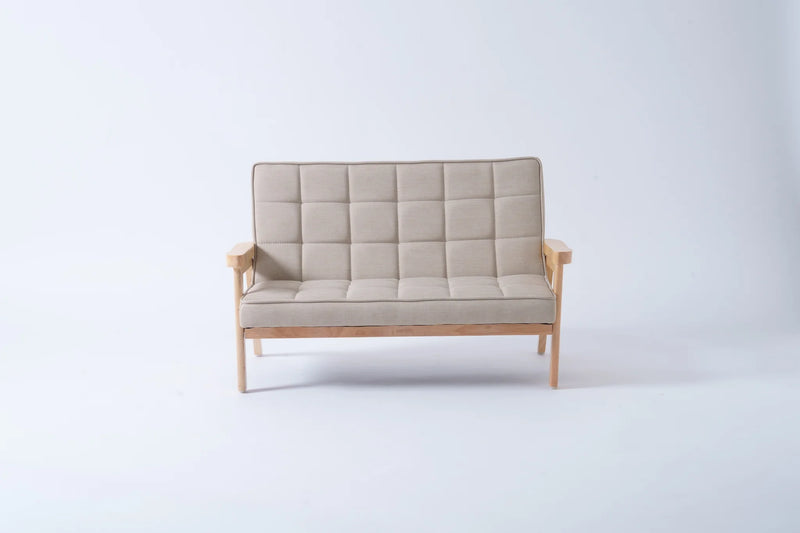 Bunny Tickles Mesasilla Kids 2 Seater Solid Timber Sofa Oat (Furniture Shipping)