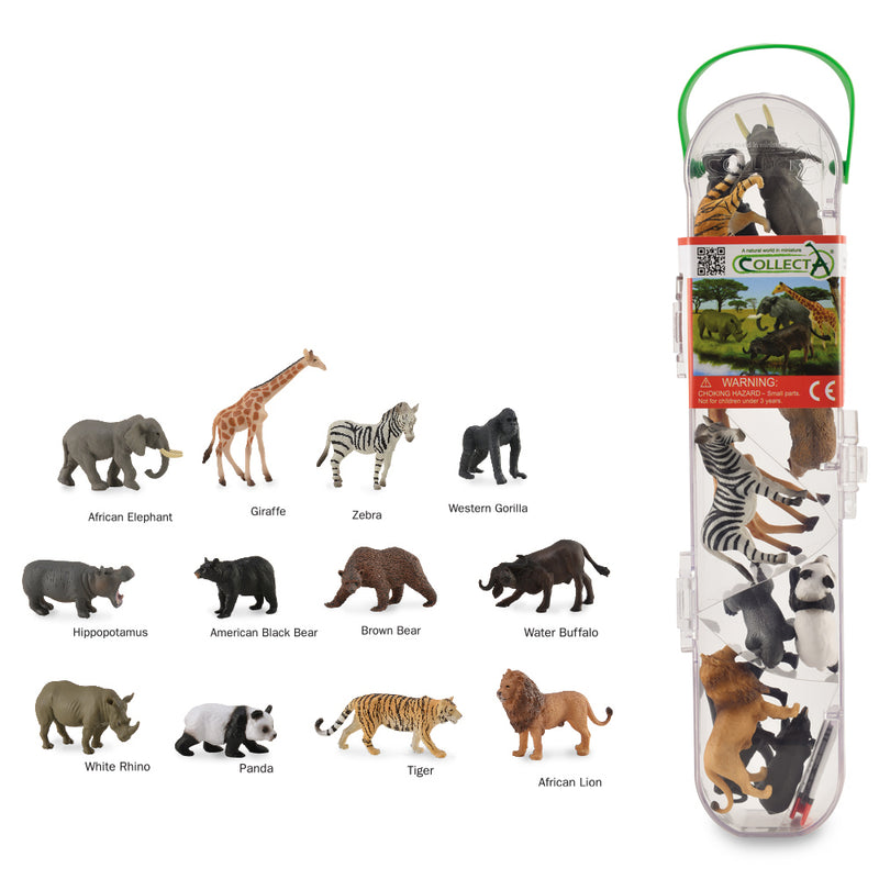 Wild Life Figurine TubeA Mini Gift Set 12pc by CollectA Animal Figurines 3yrs+
