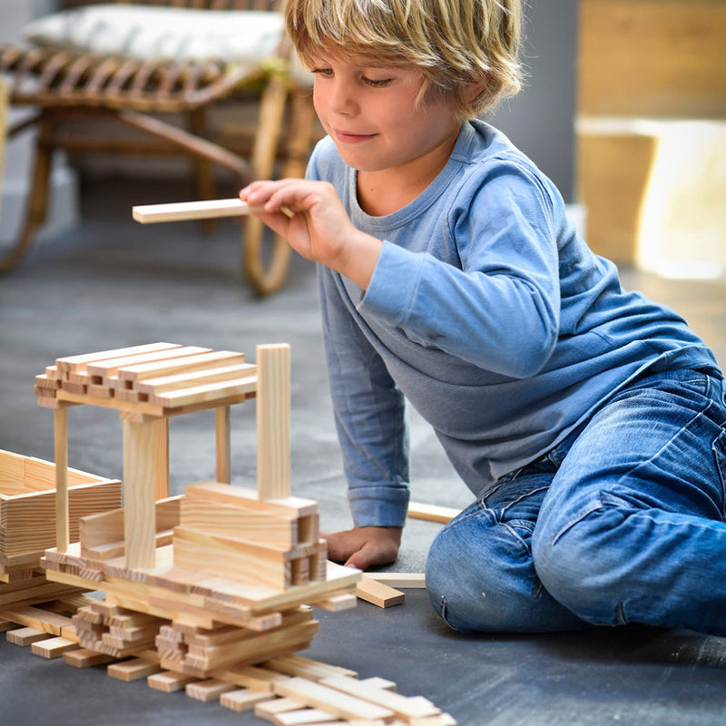 Kapla 100 Natural Planks in a Case Wooden Toys Building Blocks 3yrs+