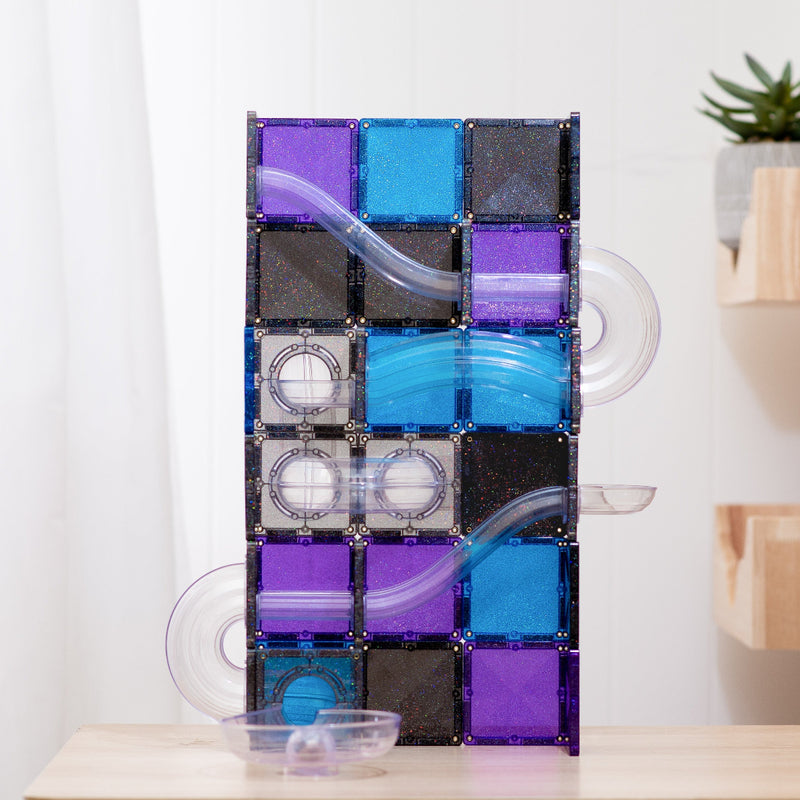 Connetix Tiles 61 Piece Ball Run Glitter Galaxy Pack NEW 2026 3yrs+
