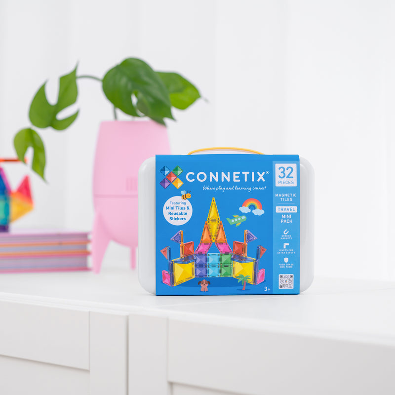Connetix Tiles 32 Piece Travel Mini Pack NEW 2026 Travel Toys 3yrs+
