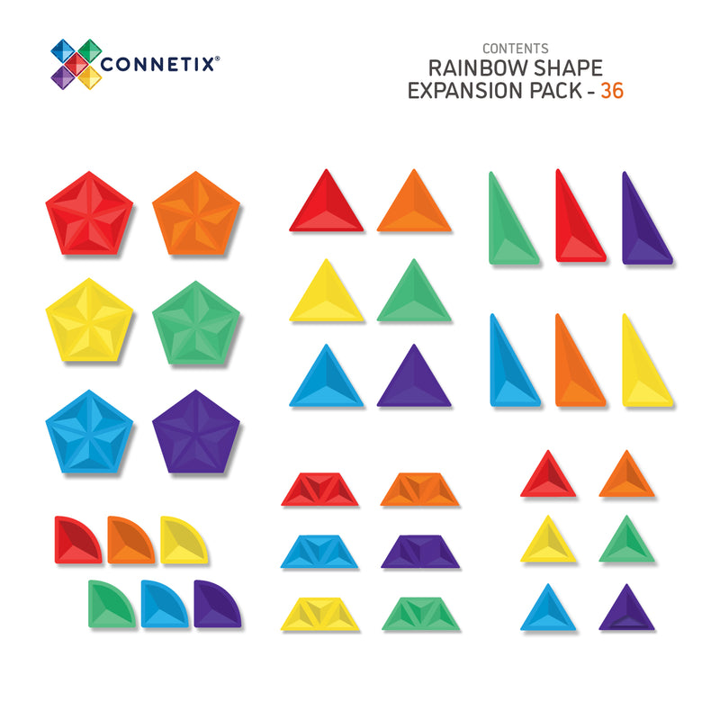 Connetix Tiles Rainbow Shape Expansion Pack 36 Piece 3yrs+