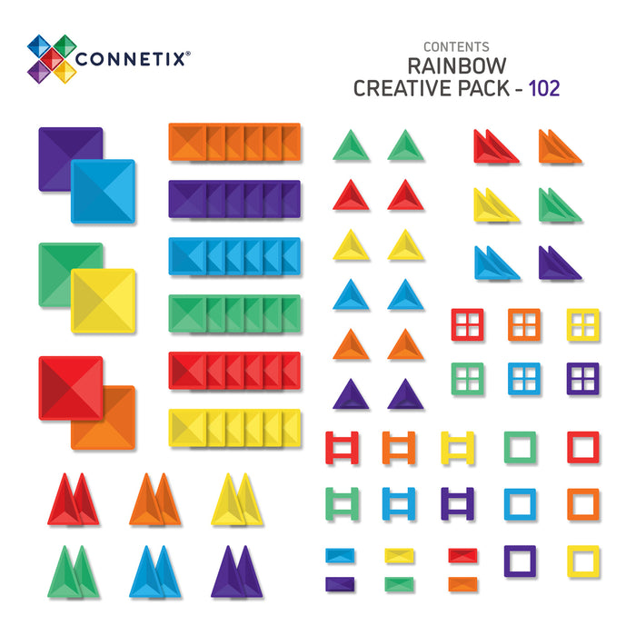 Connetix Tiles Rainbow BEST SELLER BUNDLE Creative Pack 102 Piece + Ball Run 92 Piece