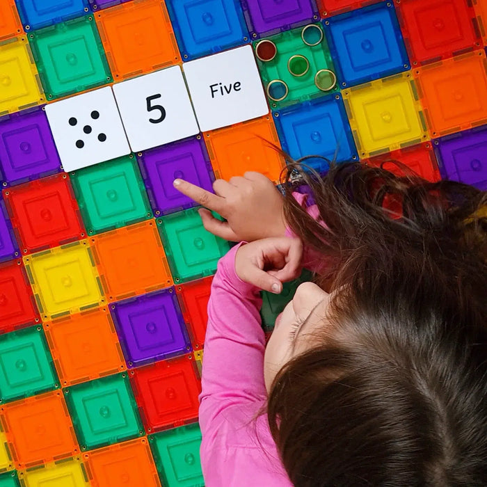 Learn and Grow Toys Magnetic Tiles Topper Numeracy Pack - 40 Piece 3yrs+