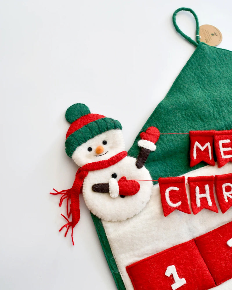 Tara Treasures Felt Christmas Advent Calendar with Snowman and Santa Christmas Range