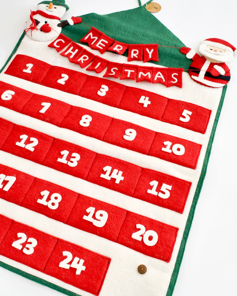 Tara Treasures Felt Christmas Advent Calendar with Snowman and Santa Christmas Range