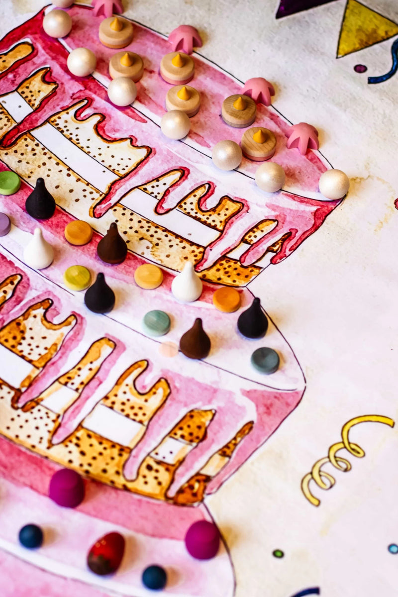 Wonderie The Everlasting Cake Cloth with 60 Grapat Pieces Open Ended Play Mat 3yrs+