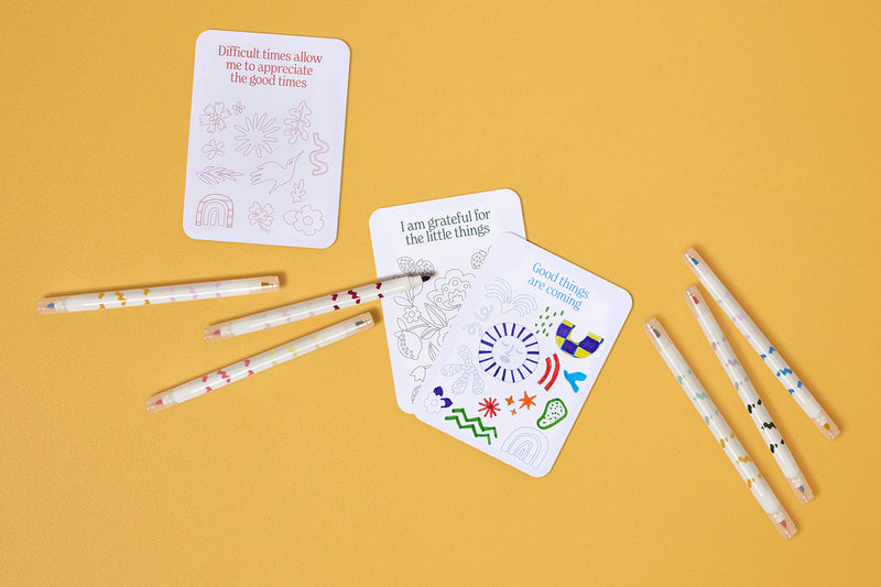 Colour Your Own Affirmation Cards Mindfulness Art and craft for kids 3yrs+