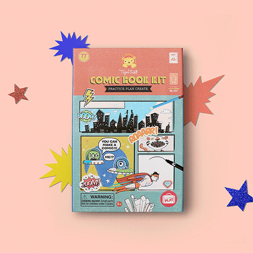Tiger Tribe Comic Book Kit Practice Plan Create Activity Book Art and craft for Kids 5yrs+