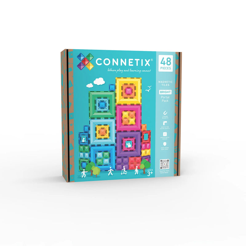 Connetix Tiles Bright Portal Pack 48pc NEW Rainbow Bright Pack 3yrs+