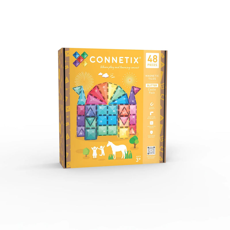 Connetix Tiles Glitter Castle Pack 48pc NEW 3yrs+