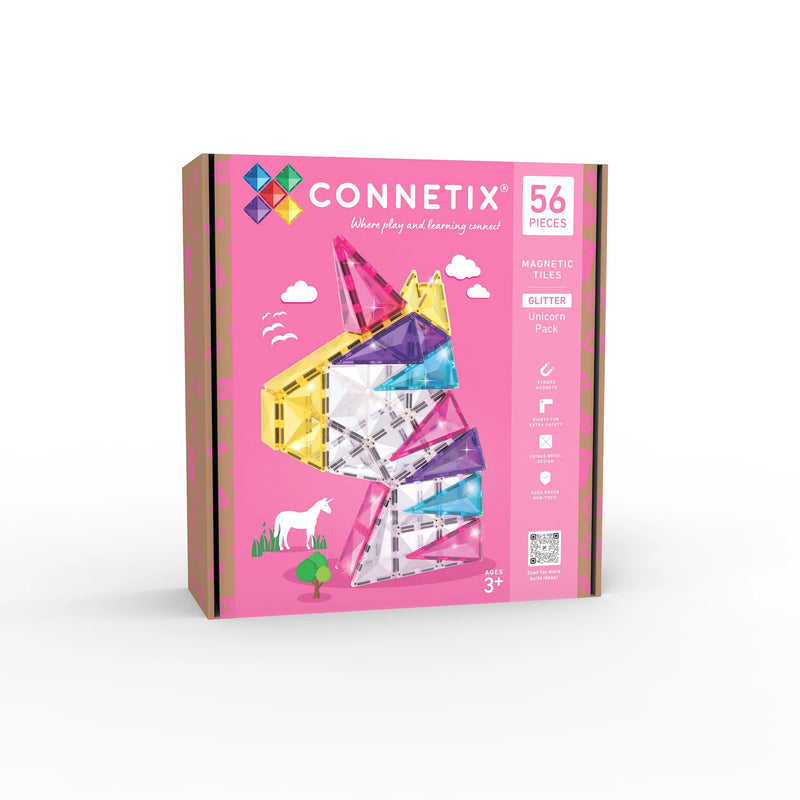 Connetix Tiles Glitter Unicorn Pack 56pc NEW 3yrs+