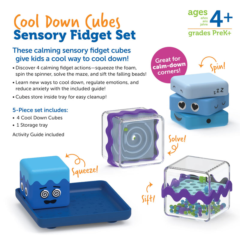 Cool Down Cubes Sensory Fidget Set By Learning Resources Mindfulness Activities Sensory Play Fidget Toys Gift Idea for 4yrs+