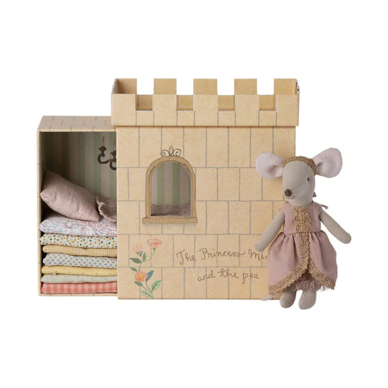 Maileg Mouse Princess and The Pea in A Castle with Mattresses Pretend & Imaginative Play Gift Idea for 3yrs+