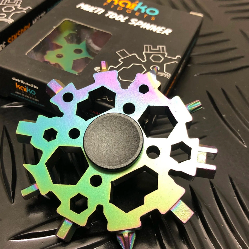 Kaiko Fidget Spinner Multi Tool Oil Slick Fidget Travel Toys Sensory Toys 3yrs+