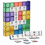 Learn and Grow Toys Magnetic Tiles Topper Alphabet Upper Case Pack - 40 Piece 3yrs+