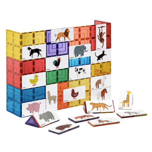 Learn and Grow Toys Magnetic Tiles Topper Animal Duo pack 40 Piece 3 years +