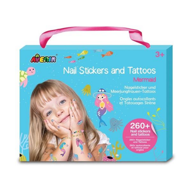 Avenir Mermaid Nail Sticker and Tattoos Makeup Art and craft for kids Best Seller Fairy Unicorn and Castle Theme 3yrs+