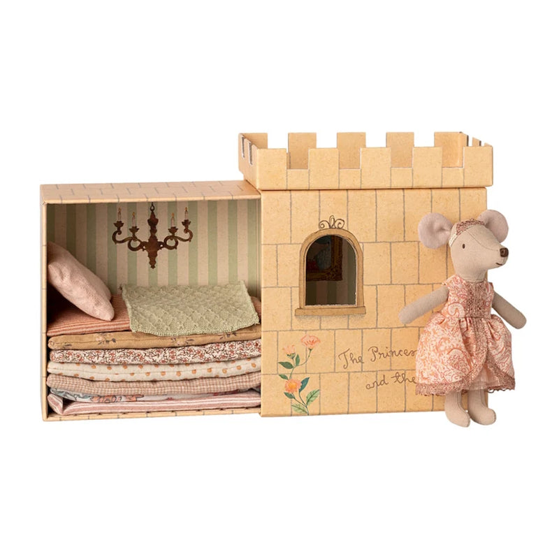 Maileg Mouse Princess and The Pea in A Castle with Mattresses Pretend & Imaginative Play Gift Idea for 3yrs+