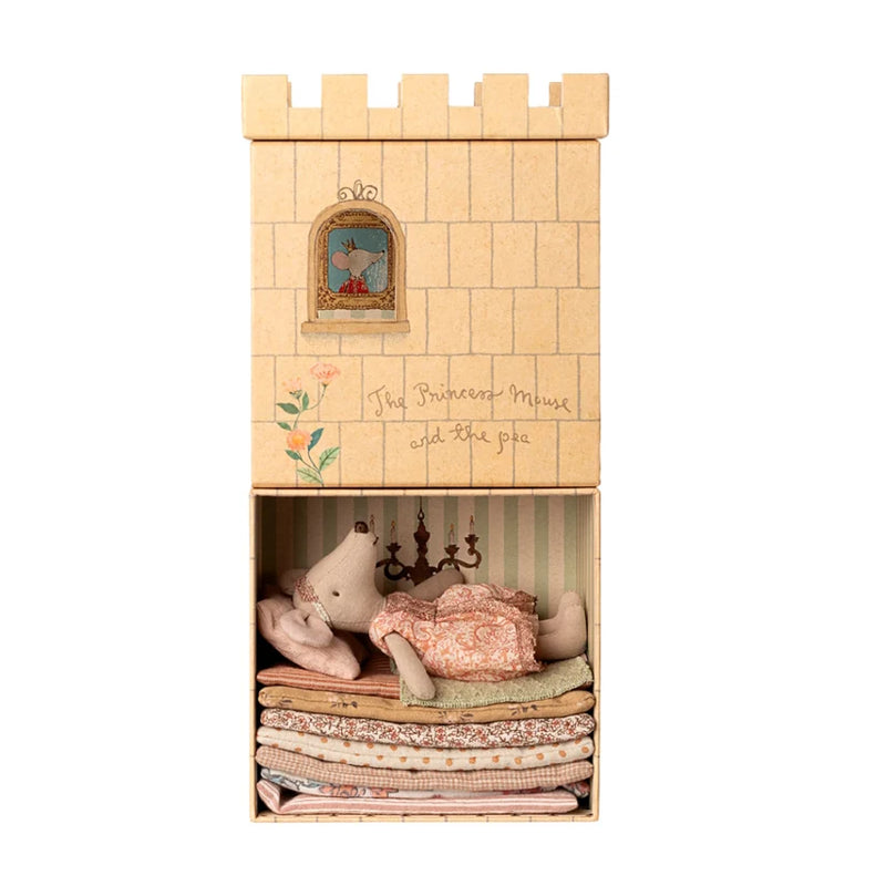 Maileg Mouse Princess and The Pea in A Castle with Mattresses Pretend & Imaginative Play Gift Idea for 3yrs+
