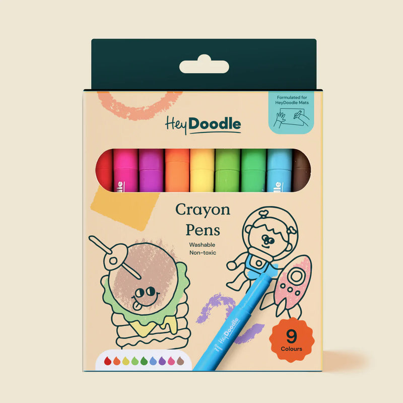 Hey Doodle Washable Crayon Pens Art and Craft for Kids 3yrs+