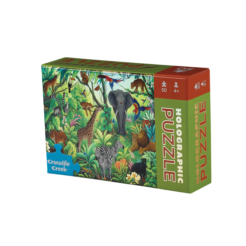 Crocodile Creek Holographic Puzzle Jungle Paradise 50 pcs Gifting Idea for 4yrs+