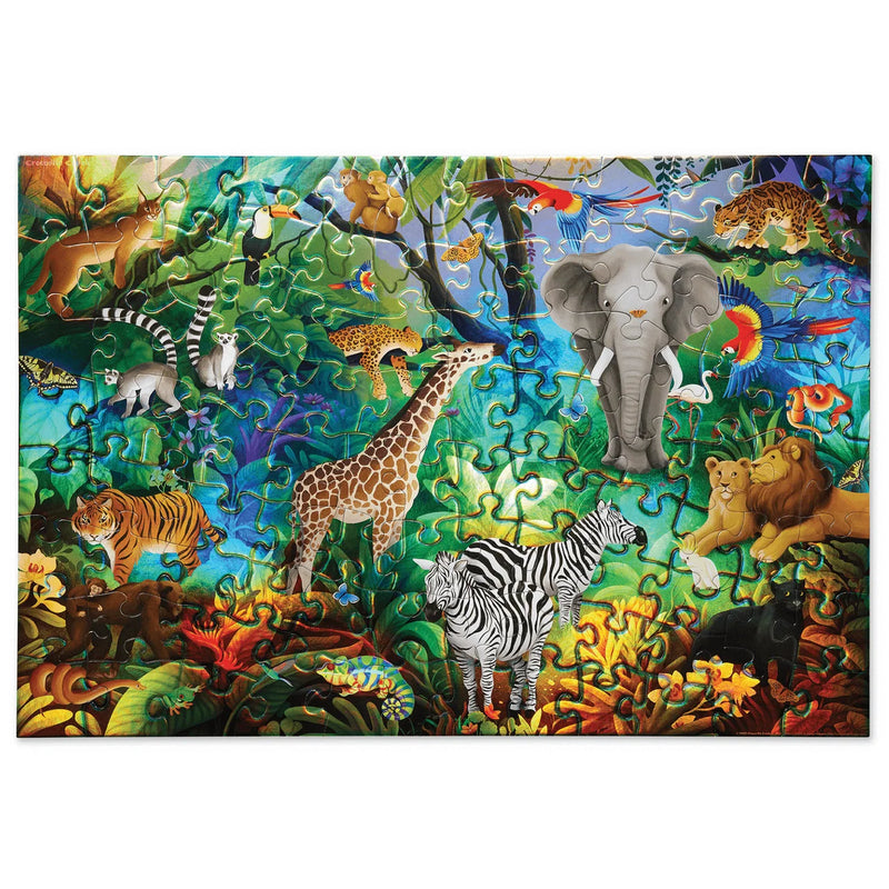 Crocodile creek Holographic Jigsaw Puzzle Jungle Paradise 100pcs Cognitive Developmental Toys Gift Idea for 5yrs+