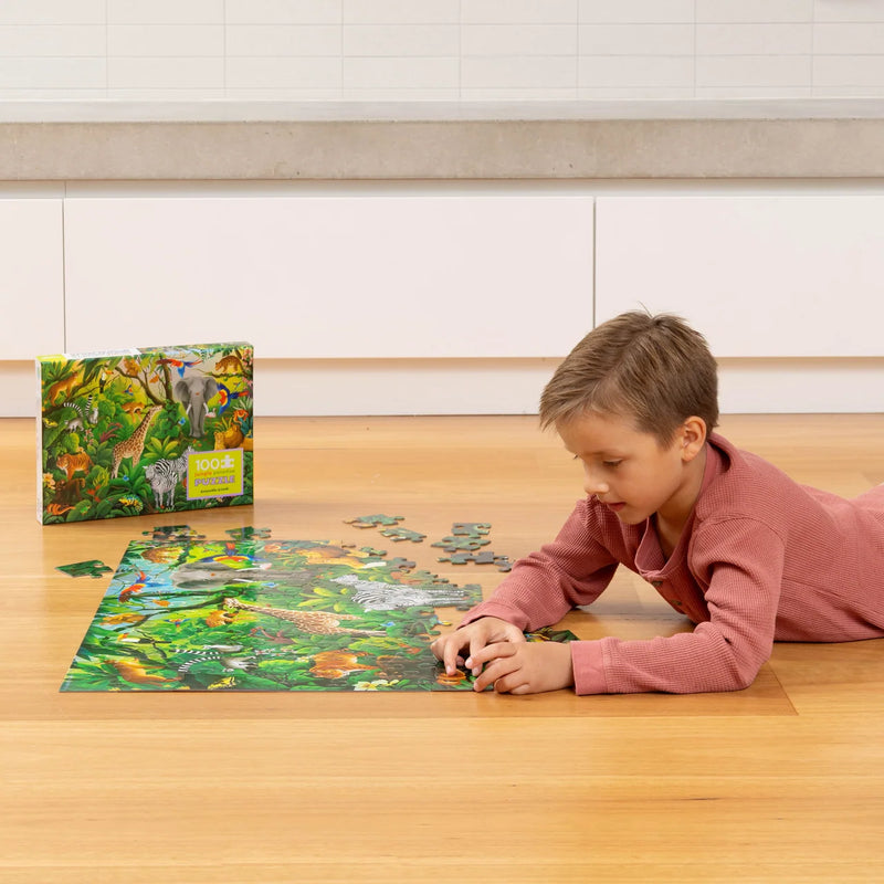 Crocodile creek Holographic Jigsaw Puzzle Jungle Paradise 100pcs Cognitive Developmental Toys Gift Idea for 5yrs+