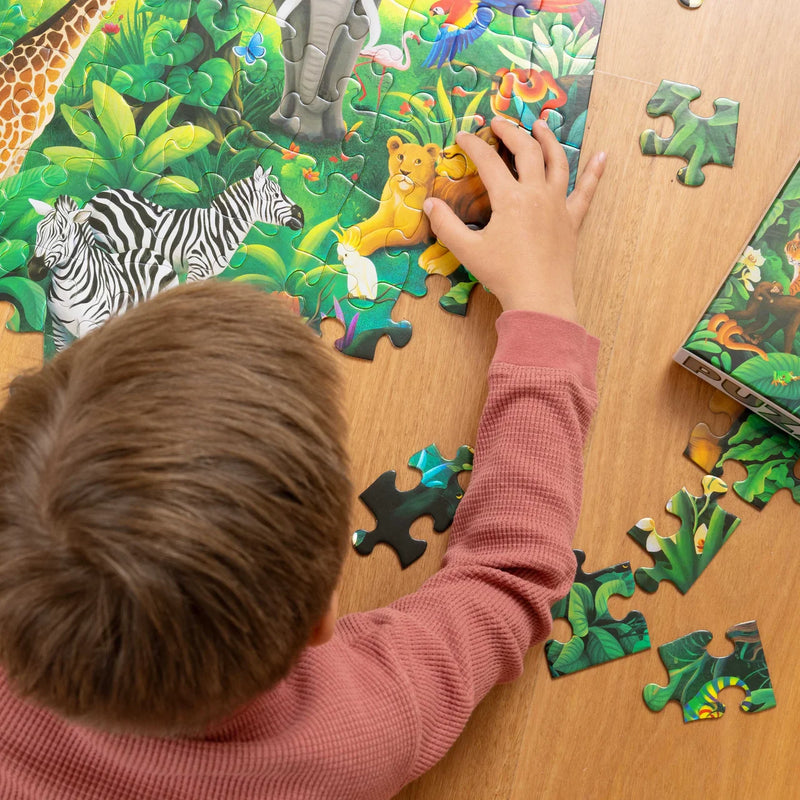 Crocodile creek Holographic Jigsaw Puzzle Jungle Paradise 100pcs Cognitive Developmental Toys Gift Idea for 5yrs+