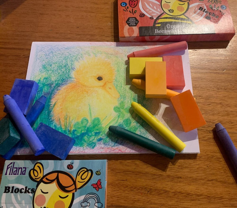 Filana Organic Beeswax Crayons Waldorf Education Inspired 8 Blocks Stationary Art and craft for kids 3yrs+