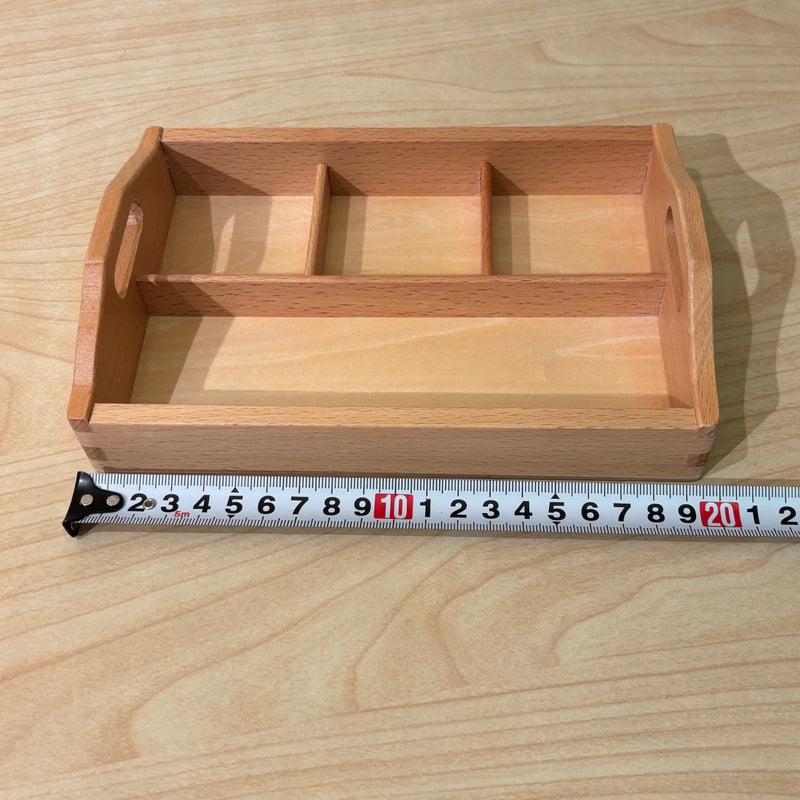 Montessori 3 Compartment Wooden Sorting Tray