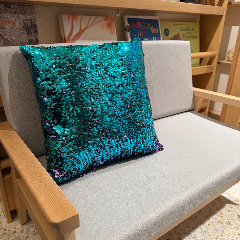 Jellystone Sensory Sequin Cushion Blue and Purple Sensory Toys Wellbeing Gift Idea NDIS 3yrs+