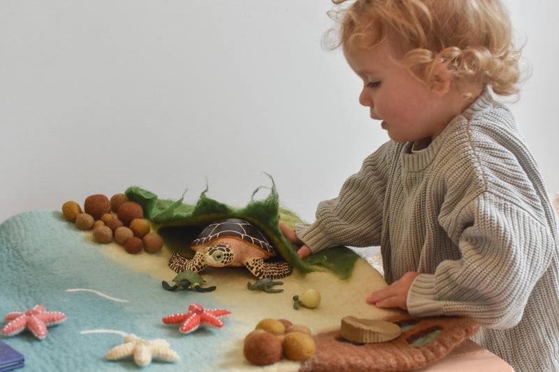 Tara Treasures Large Felt Sea and Rockpool Play Mat Ocean Playscape 80cm Pretend & Imaginative Play Toys Best Seller Most Loved in Store 3yrs+