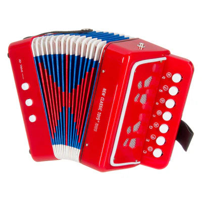 Egmont Piano Accordion Red Musical Instrument for Kids 7yrs+