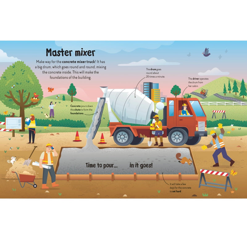 Time to Explore Big Machines With a Foldout Surprise (Hardcover) by Andrea Mills by DK Books Discovering 13 Construction Vehicles and Their Jobs