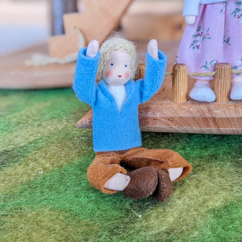 Doll House Doll Pretend Play Family Father 13cm Hand Made by Ambrosius 3yrs+