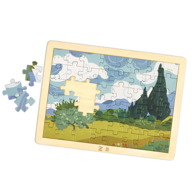 Hape Van Gogh Cypresses 49pcs Wooden Jigsaw Puzzle 4yrs+
