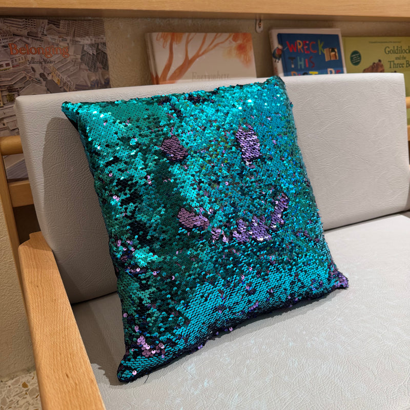 Jellystone Sensory Sequin Cushion Blue and Purple Sensory Toys Wellbeing Gift Idea NDIS 3yrs+